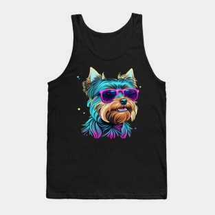 Cool Yorkie with Sunglasses Tank Top